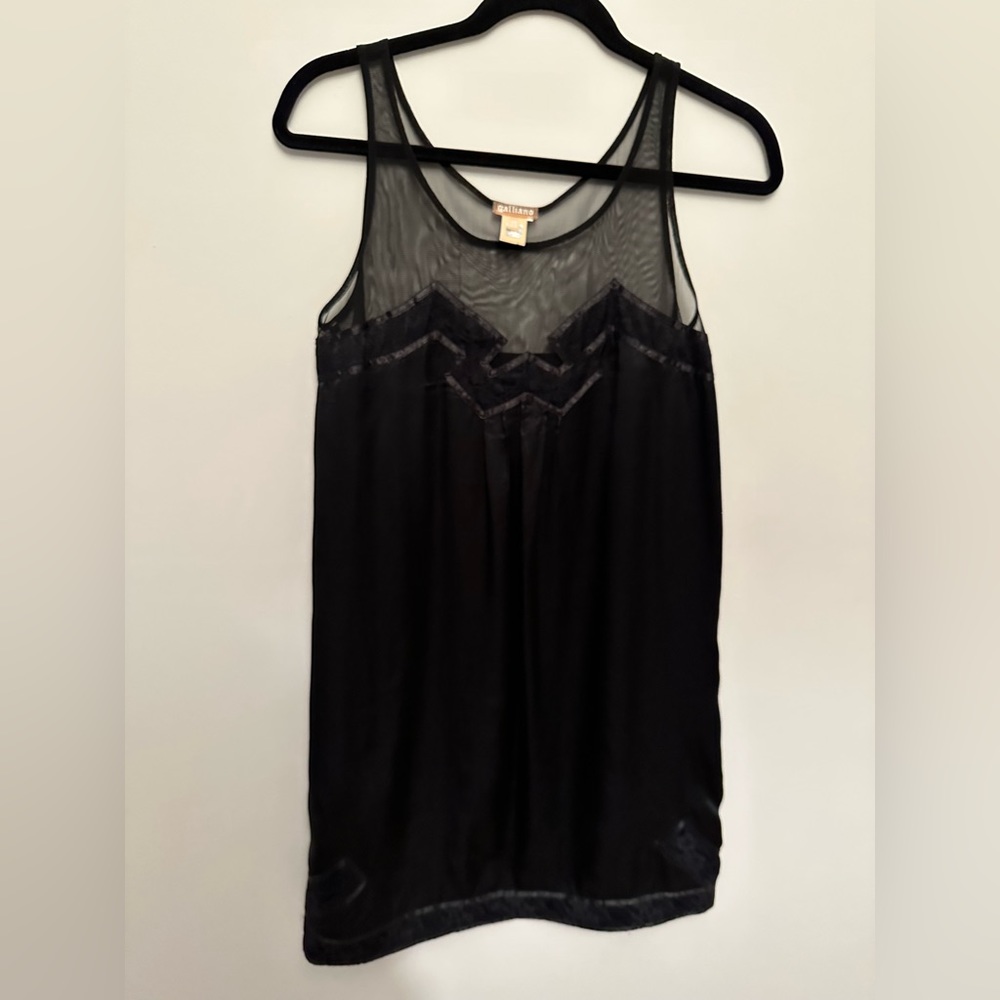 Galliano Vintage Art Deco Lace Mesh Satin